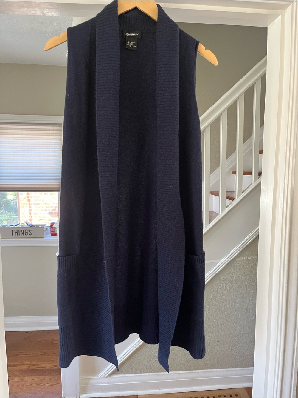100% cashmere sleeveless cardigan vest Lord & Taylor